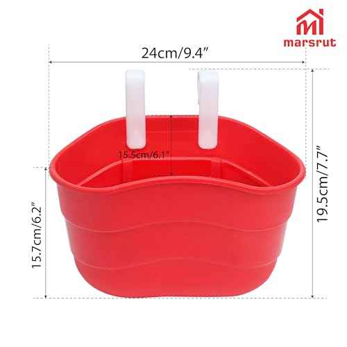 Tricycle Basket, Kids Bike Bag for Girls Boys Toddler, Front Handlebar Scooter Balance Bicycle Trike Small Saddlebag with Screw-Free Hanging Hooks, Plastic Detchable Storage Container Accessories, Red