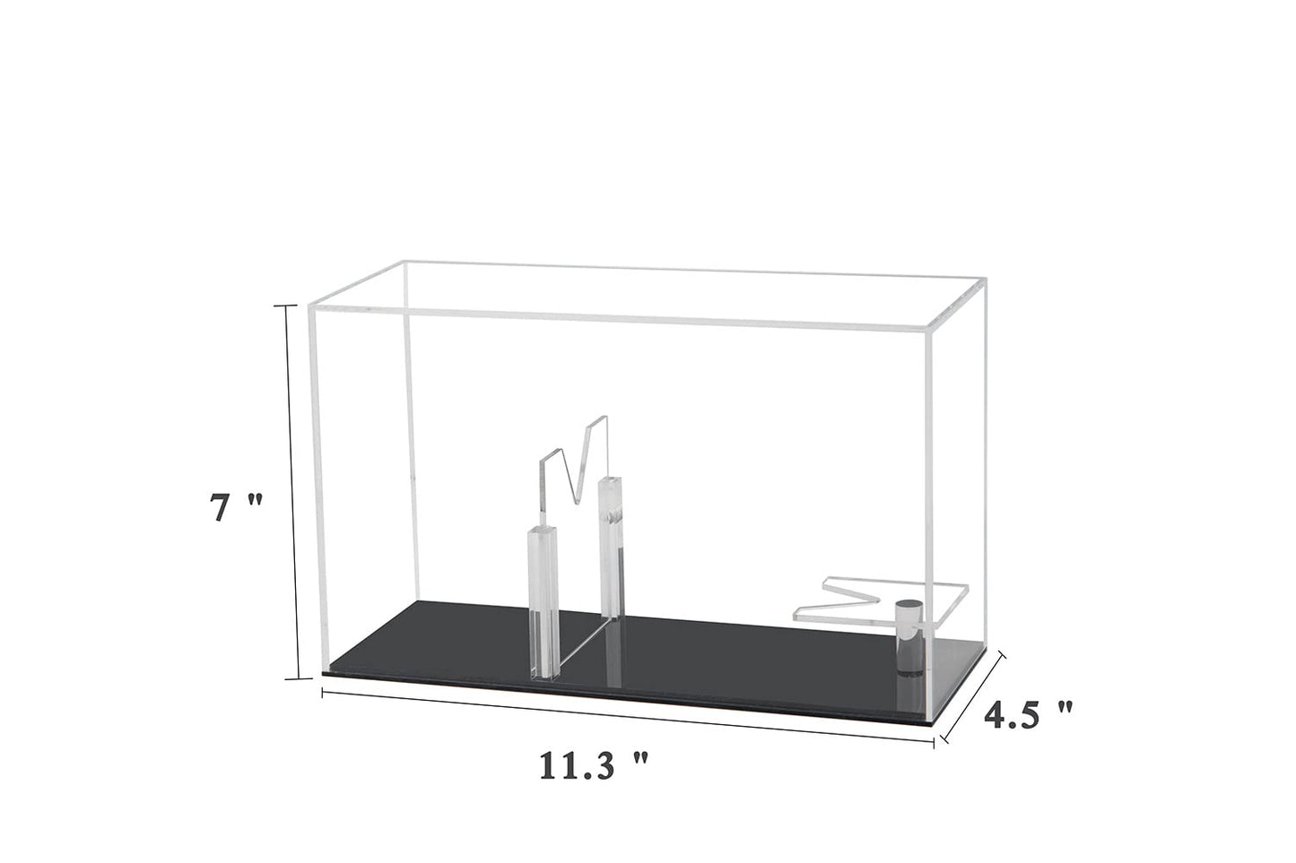 Qinry Gun Display Case Clear Adjustable Acrylic Pistol Box Handgun Revolver Display Case Stand Rack Holder Cabinet