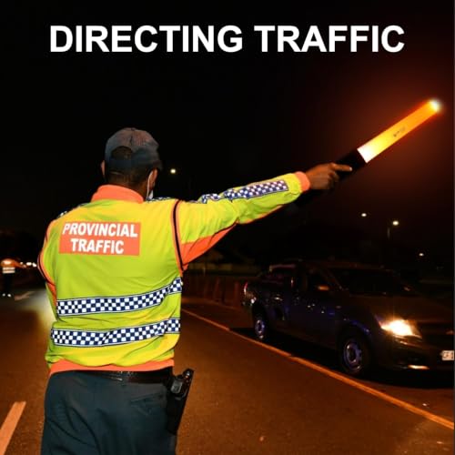 LED Traffic Wand Flashlight 250 Lumens, 11-Inch Emergency Signal Light