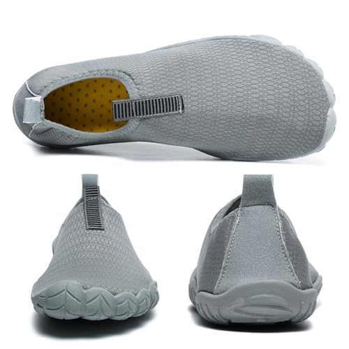 Water Shoes Women Men Quick-Dry Aqua Yoga Swim Pool Beach Shoes Grey 12.5 Women / 11.5 Men