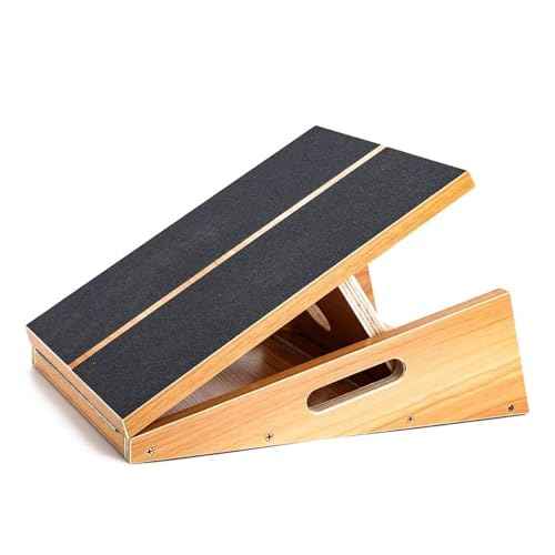 StrongTek Professional Wooden Slant Board, Adjustable Incline Board, and Calf Stretcher, Stretch Board - Extra Side-Handle Design for Portability, Full-Coverage