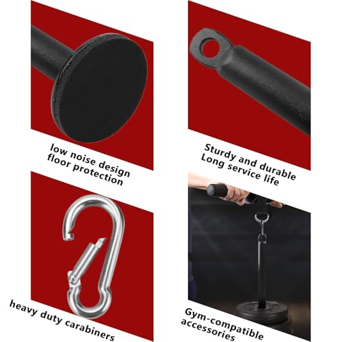Weight Loading Pin with Carabiner for 1-Inch Standard Weight Plates - Black, 33cm