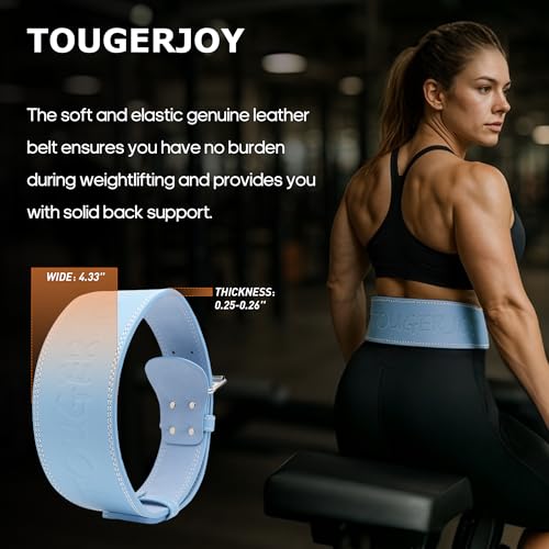 Leather Weight Lifting Belt for Women and Girl 4 Inches Padded Lumbar Support Belt for Workout Training with Adjustable Buckle