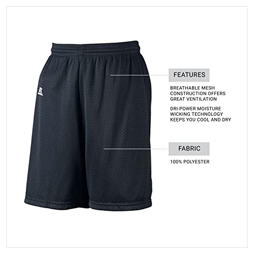 Russell Athletic Big Boys' Youth Mesh Shorts - Medium Black