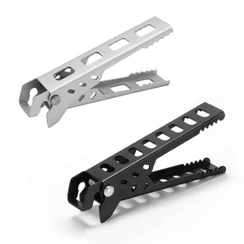 2 Pack Camping Cookware Gripper Hot Camping Cups Lifter Frying Pan Gripper Camping Cook Pot Lifter Clips Tongs Clamp Holder for Campfire Grill Cooking Outdoor Stove Backpacking Coffee Mug
