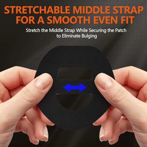 Waterproof Omnipod 5 Overpatches with Strap - Black, 30pcs, Pre-Cut Backing