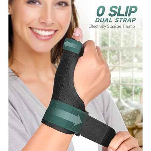 Thumb Brace Right Left Hand - Choose Spring Stabilizer or Aluminum Spica Splint Support for Arthritis,Trigger Finger,Tendonitis,CMC Joint Pain Relief, Adjustable Wrist/Finger Strap for Women Men