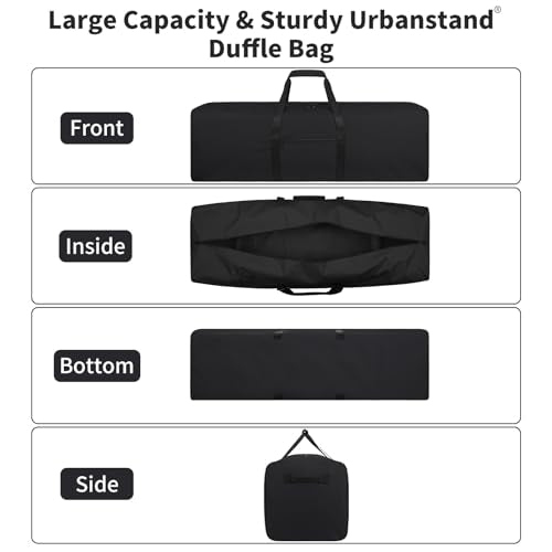 Urbanstand Foldable 48 Inch Travel Duffel Bag Lock Zipper Black 2 Pack