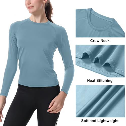 Women's Athletic Compression Long Sleeve Workout Tops Quick Dry Gym Running Yoga Shirts