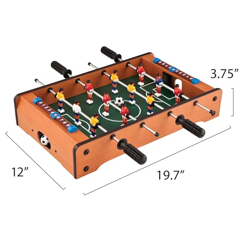 Mini Tabletop Foosball Game - 20 Inch Compact Soccer Table for Family Fun