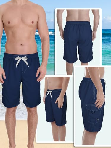 Men's Swim Trunks Large Navy Blue Quick Dry Waterproof Beachwear
