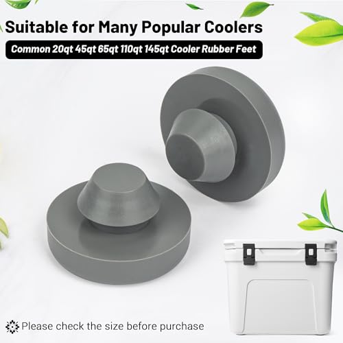 4 Pack Non-Slip Rubber Cooler Feet Replacement for 20-145Qt Coolers