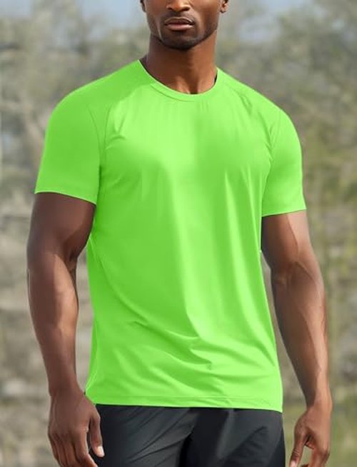 Sport Shirts for Men Dry Fit(Neon Green,XXL)