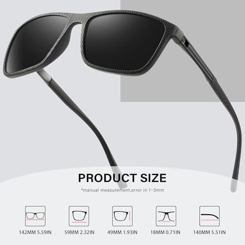 Polarized Sunglasses for Men Classic Lightweight Driving Fishing Golf Sun Glasses UV Protection Goggles