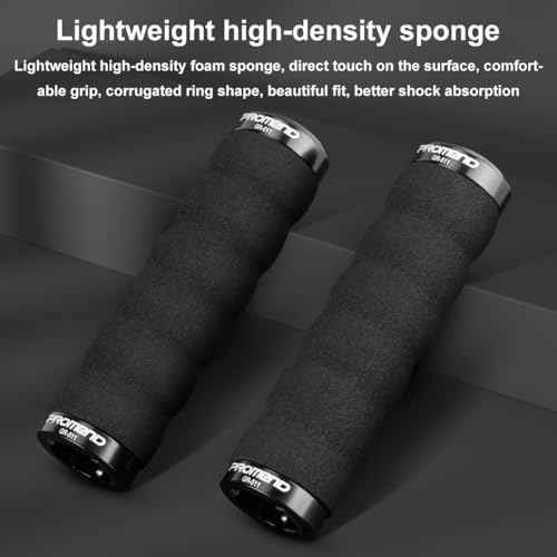 Foam Bike Grips - Soft Comfortable Non-Slip Handlebar Grips with Aluminum Alloy-Lock Design for BMX, Mountain MTB, Beach Cruisers, Scooters