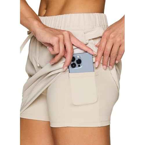 RBX Active Skort for Women, Quick Drying Golf/Pickleball/Tennis Skirt with Inner Compression Short, Pockets