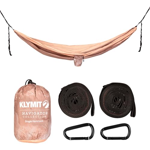 Klymit Camping Hammock 400 lb. Capacity with Heavy Duty Straps and Caribiners - Navigator Series - Pink