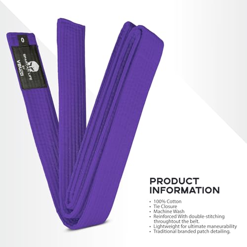 Victorbudo USA Martial Arts Belt, Purple, Size 1, 100% Cotton