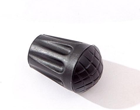 Jakuva Black Rubber Diamonds Trekking Pole Replacement Tip Protectors - Fits Most Standard Hiking Poles - Shock Absorbing, Adds Grip and Stability