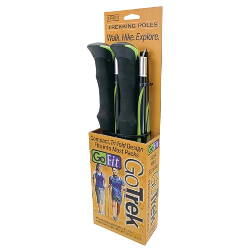 GoFit GoTrek Trekking Poles, Black, Pair