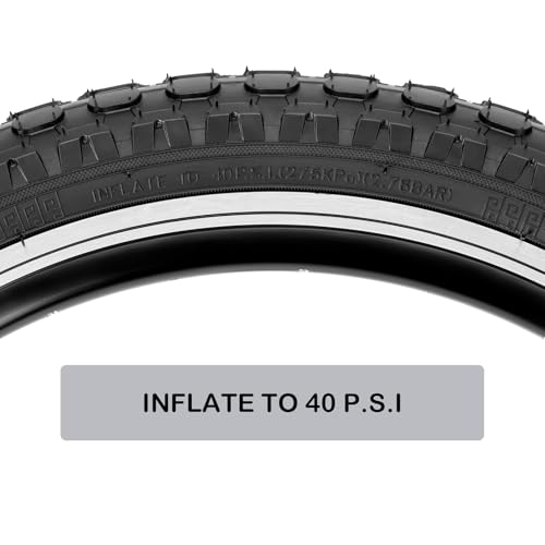 Black 16x2.125 Inch Kids Bike Tire Set with Inner Tubes & Levers