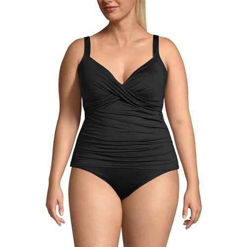 Lands' End Women's Chlorine Resistant Wrap Tankini Swimsuit Top