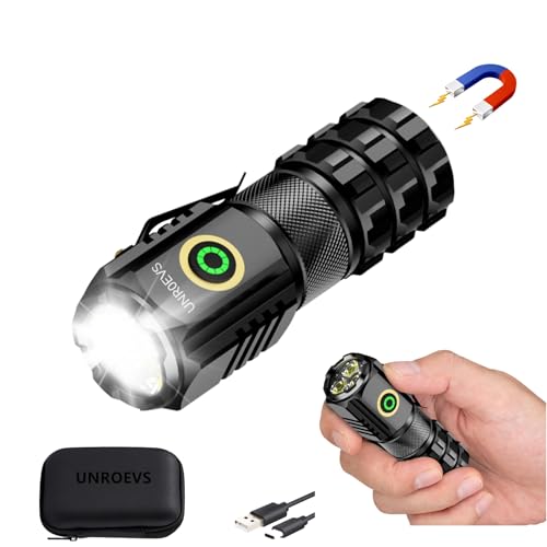 Mini LED Flashlight 2550 Lumens with Magnetic Base, USB-C Rechargeable