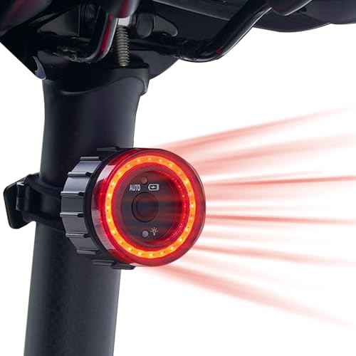 Bike Lights Bike Tail Light, Smart COB High Lumen Bicycle Rear Light with Brake Sensing, Motion Sensing, Light Sensing, and Bump Sensing, 4/6 Lighting Modes (Supper ¥²)