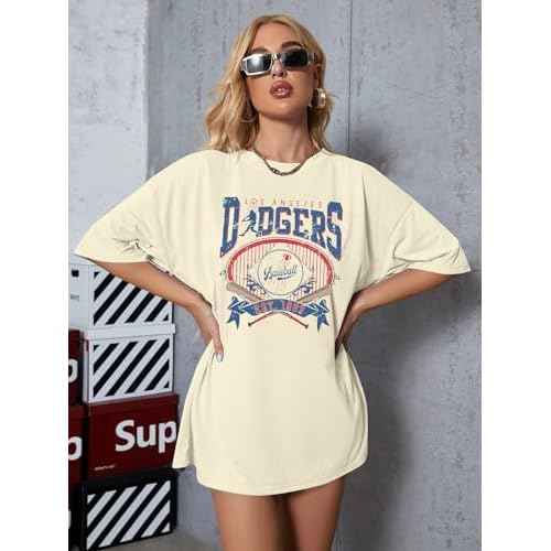 Baseball Shirts for Women Oversized Game Day Sports Fan Shirt Baseball Mama Casual Short Sleeve Tee