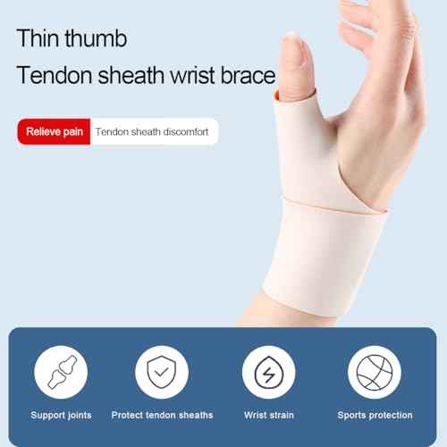 Thumb Wrist Brace Right Hand, Wrist Support for Carpal Tunnel Pain Relief, Trigger Thumb, Tendonitis, Ulnar Wrist wraps Repetitive Use Injury, Adjustable Ultra Thin Elastic Compression Sleeve Fit Small and Medium Hands