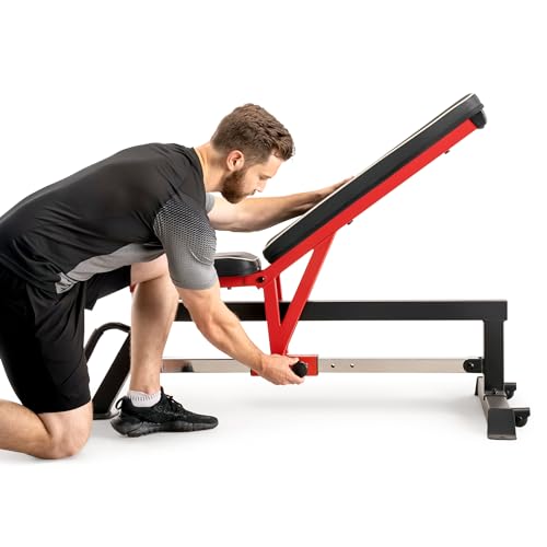 Marcy Adjustable Strength Training Utility Bench with Chrome Sliding Track SB-5429