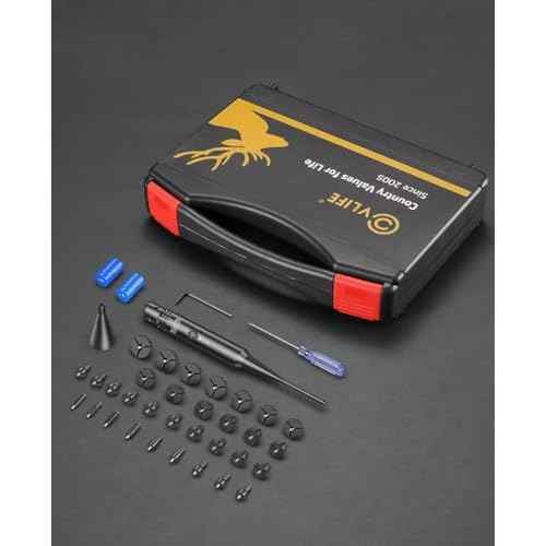 CVLIFE Professional Laser Bore Sight Kit with 32 Adapters fit 0.17 to 12GA Calibers, Red or Green Bright Bore Sighter Laser with Button Switch, Powerful Support for Hunting
