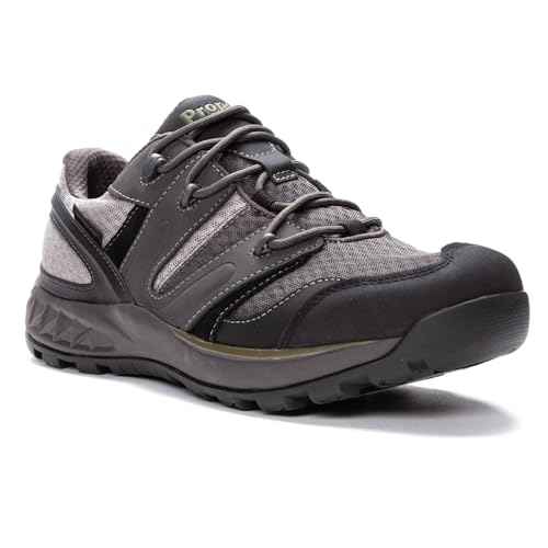 Propet Mens Vercors Hiking Hiking Sneakers Shoes - Black, Grey