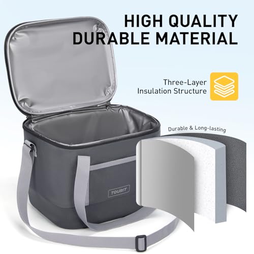 TOURIT 12L Carry Out Soft Cooler Insulated Travel Bag Lunch Cooler for Outdoor, Camping, Picnic, Travel