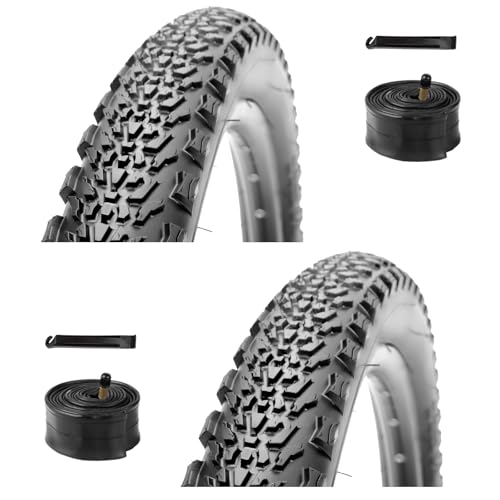 29×2.1 Inch Folding Mountain Bike Tire Set 2 Pack - Durable Off-Road Tires