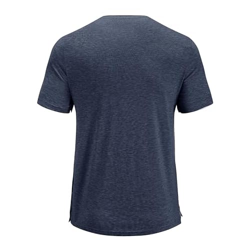 Poriff Men's Post Shoulder Surgery Recovery Shirts Full Tear Away Short Sleeve Snap Chemo Port Access Shirt