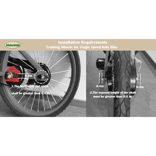 Flash Training Wheels for 12 14 16 18 20 Inch Kids Bike£¬Heavy Duty Training Wheels for Single Speed Bicycle (Black)