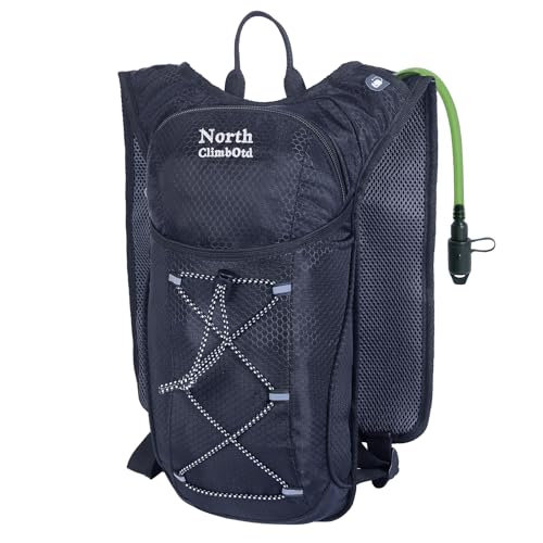 Hydration Backpack, Water Buffalo Hydration Backpack with 2L Water Bladder, Water Pack Backpack for Outdoor Sports of Running Hiking Camping Cycling Skiing for Women Men, Black