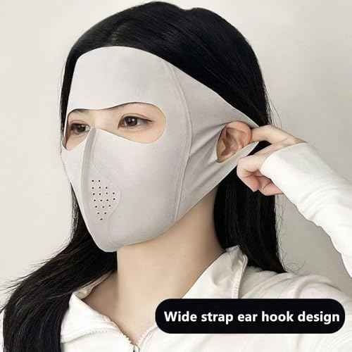 3 Pack Full-Face Face Covering, Women Sun Protection Face Mask, Full Face Sunscreen Mask After Laser Beauty Treatment, Full Face Mask for Covering Facial Allergies, Washable Reusable Multicoloured