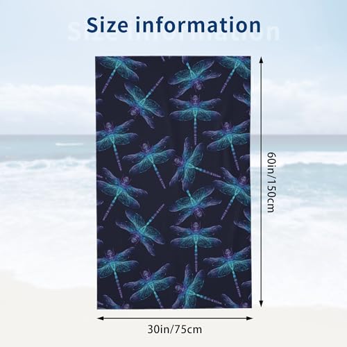 Oversized Microfiber Beach Towel 60x30 Inches Sandproof & Quick Dry for Pool Yoga Camping