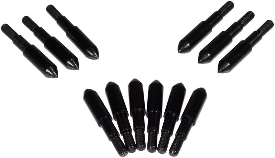 Allen Company Archery Bullet Points - Soft Arrow Tips for Target Practice - Screw-On Design - Reduces Wear and Tear on Targets - Multiple Sizes/Grain - 12-Pack - Black