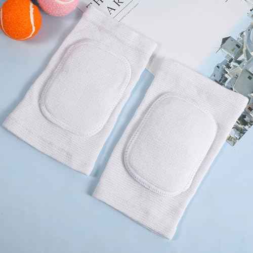 1 Pair Arm Brace Support Fitness Arm Knee Protector, Compression Breathable Elbow Pads Thick Sponge Support Breathable Compression Braces for Basketball Tennis Football Skating (White)