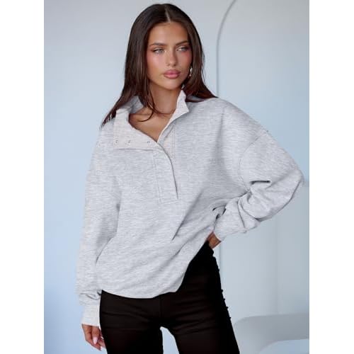 ANRABESS Womens Oversized Sweatshirt Long Sleeve Henley Pullover Tops 2025 Fall Casual Button Loose Fit Teens Fashion Outfits