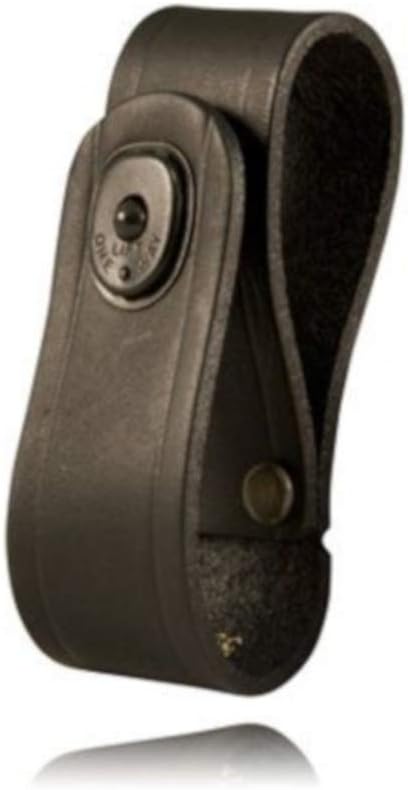 Police Deputy Sheriff Security Guard Detective Private Investigator Undercover Officer Plain Black Leather Duty Belt Handcuff Strap Holder Case with Quick Snap Release Made in USA