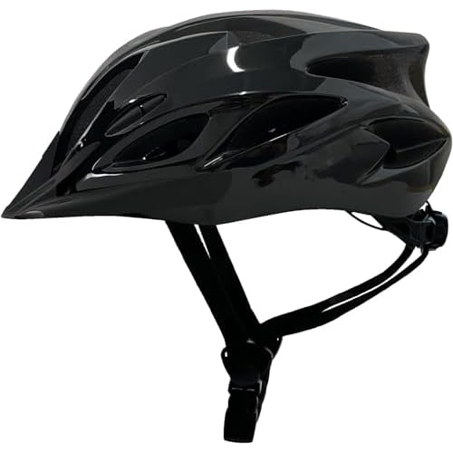 Adult Cycling Bike Helmet, Lightweight and Adjustable with Pads&Visor for Men and Women,Premium Quality Airflow Unisex Bicycle Helmet,Suggested Fit 57-62 cm (All Black)