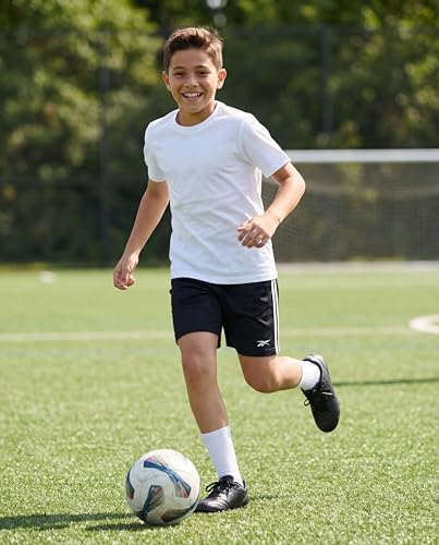 Boys' 4 Pack Mesh Shorts for Basketball, Soccer, Sports - Large Black Navy Grey