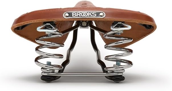 Brooks England B67 Short, Leather Bike Saddle with Suspension Springs