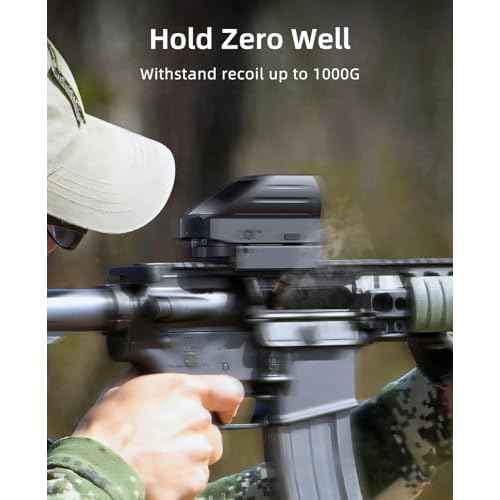 EZshoot Rechargeable Red/Green Dot Reflex Sight, Red Dot Optic Scope, Multiple Reticle Paintball Sight with 20mm Picatinny Rail Mount, Absolute Co-Witness Red Dot Scope