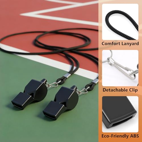 Fya 120dB Loud Coach & Referee Whistle with Lanyard – Eco-Friendly, Pealess, Durable, 2 Pack