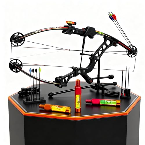 Dual-Axis Aluminum Bow Level Kit for Archery & Compound Bows - Lightweight Screw-In